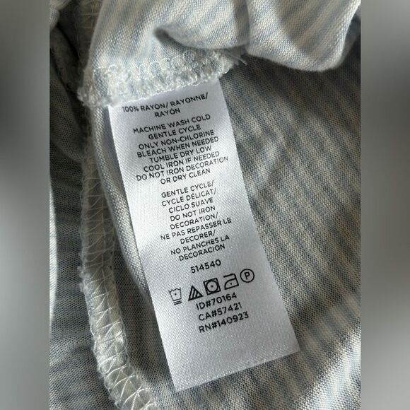 Loft Striped Ruffle Halter Flounce Top Size Large NWOT blue white - Picture 5 of 13